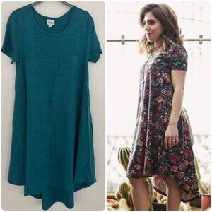 Lularoe Carly Dress in Heathered Teal